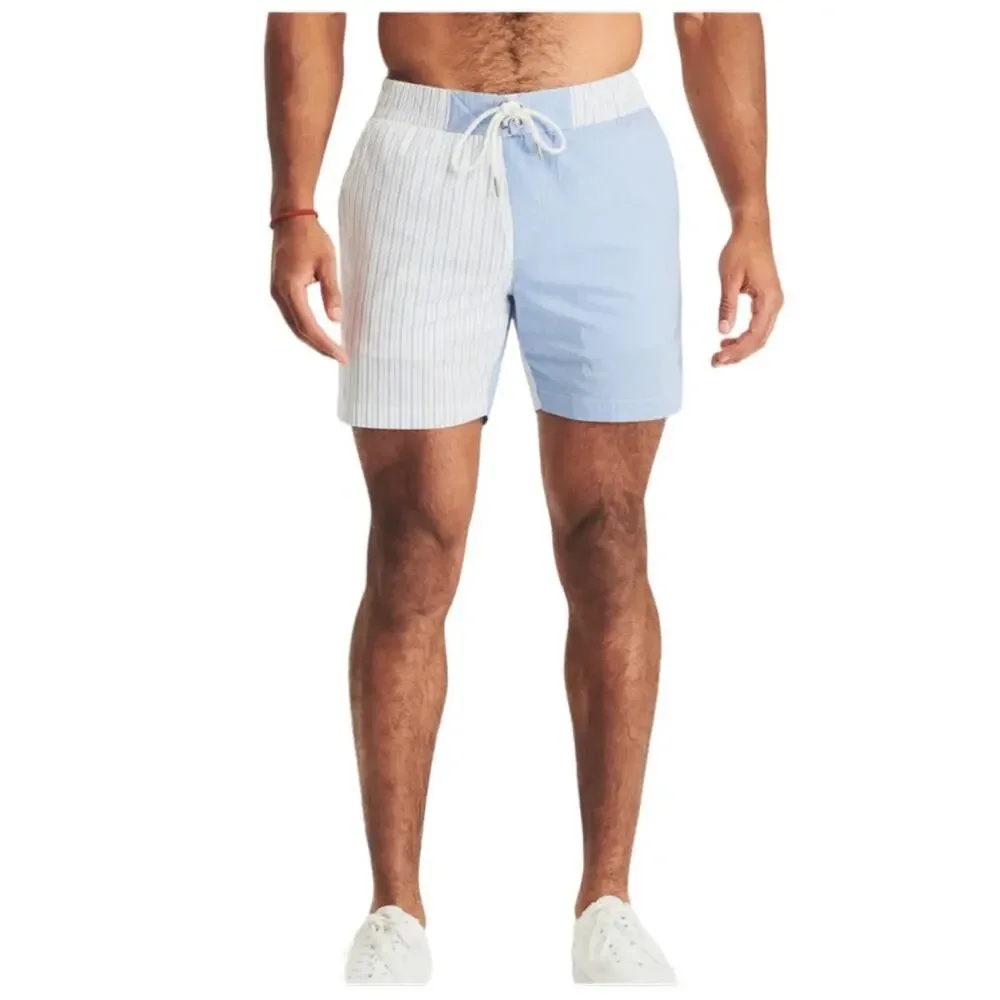 Ser.O.Ya Mens Size XL NEW Ziggy Swim Trunk Shorts in Blue Stripe Combo NWT